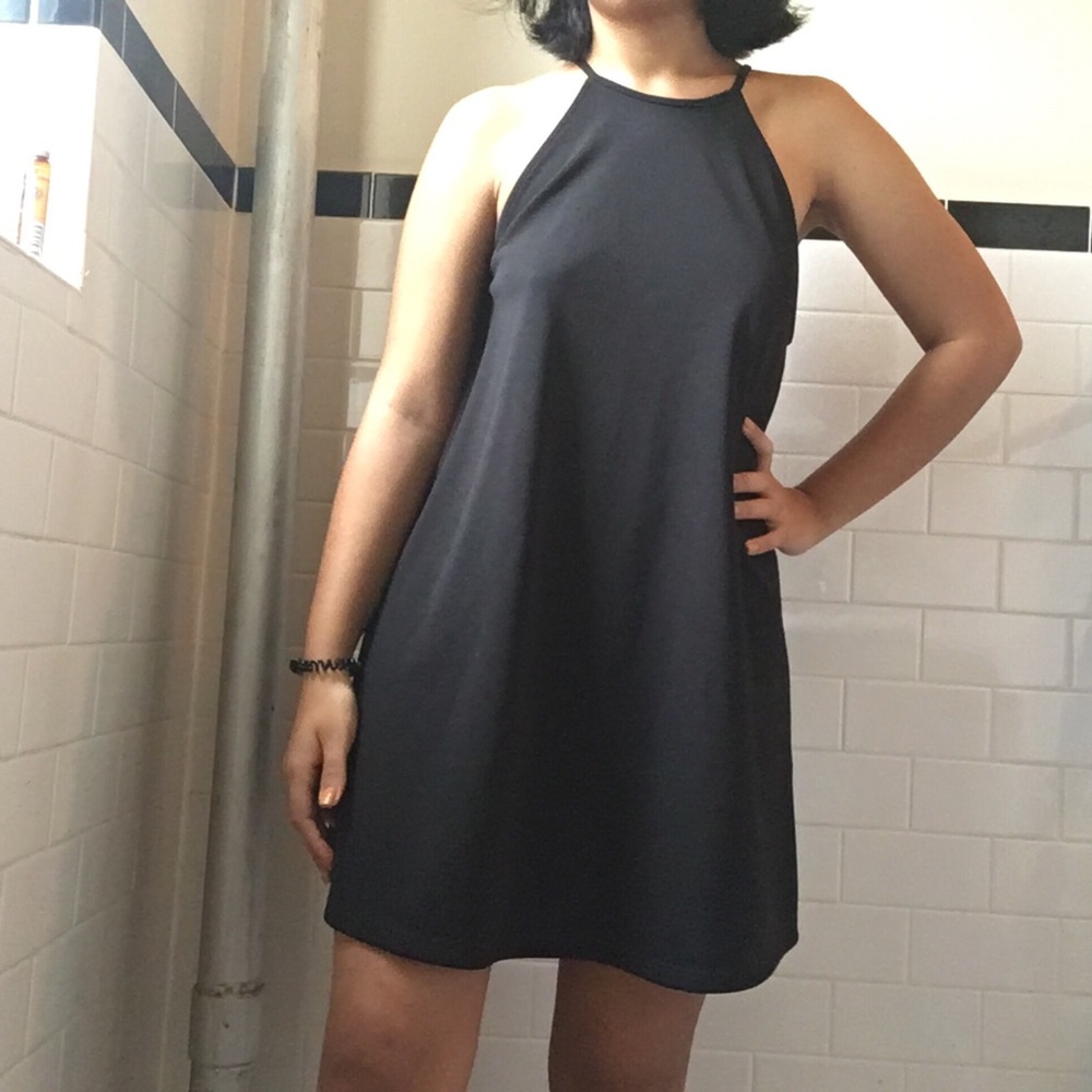 Black halter dress